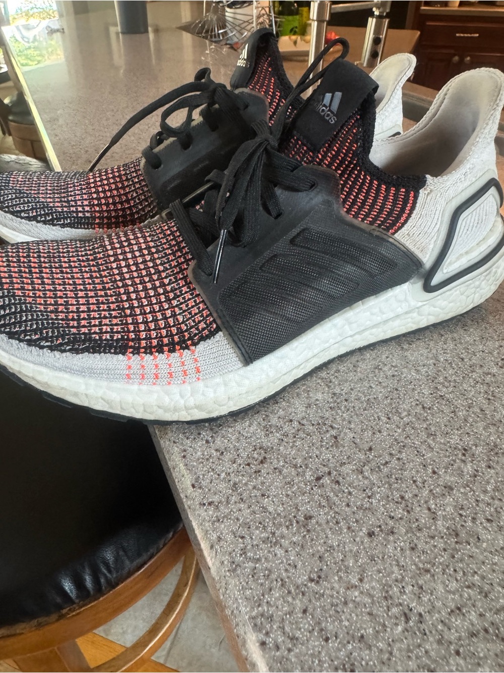 Adidas Ultraboost Knit Running Shoes - Black, Gray & Coral